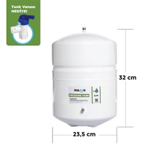Resim Sulook Su Arıtma Cihazı Tankı - Vana Dahil-antibakteriyel-3-2 galon -12 LT 
