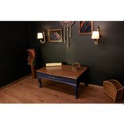 Resim Wooding 100 Cm Masif Ceviz Lacivert Orta Sehpa 