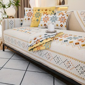 Resim Bohem Şenil Koltuk Örtüsü - Geometrik Jakar Tasarım, Evcil Hayvan Dostu & Kaymaz, Oturma Odası, Yatak Odası, Ofis Dekoru için Mükemmel 