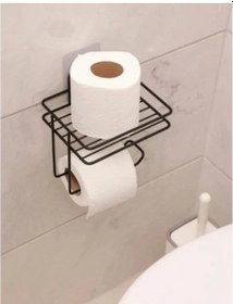 Resim Pratik Yapışkanlı Metal Tuvalet Kağıdı Tutucu Çok Renkli 