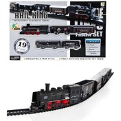 Resim Pilli Işıklı 19 Parça Tren Seti Mega Set Raylı Kutulu Hareketli Çuf Çuf Tren Trex 