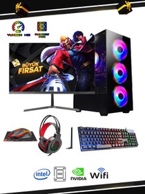 Resim RAMTECH DG-İ5-900 PLUS İ5-9400F 16RAM 480SSD GT740-4GB 24inçMONİTÖR GAMING PC 