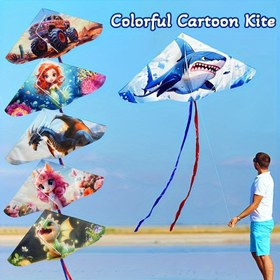 Resim Renkli Karikatür Uzun Kuyruklu Uçurtma 50m Hat ile - Uçurması Kolay, Dayanıklı Polyester Lif, Plaj ve Park Oyunları için Mükemmel, Malezya Uçurtma Festivali ve Doğum Günü Hediyeleri için İdeal, Uçurtma Festivali Oyuncak | Eğlenceli Uçurtma Desenleri | Polyester Lif Uçurtma, Büyük Uçurtma 