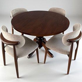 Resim Elegansia Yuvarlak Masa Takımı (4 Adet Brugge Sandalye) - 90cm 