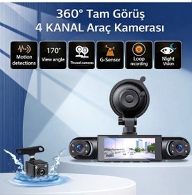 Resim 360 4 Kanal Araç İçi Kamera 1080p Full Hd Gece Görüşlü-sensörlü Park Modu 