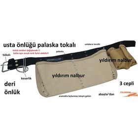 Resim Usta Önlüğü Palaska Tokalı Kemer Çivi Önlük Deri Önlük İnşaat Önl 