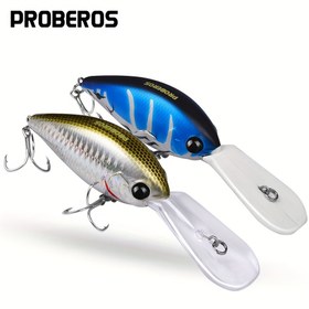Resim Proberos Yüzen Krambait Yüzey Balıkçılığı Oyuncağı 12.45cm - 3D Canlı Gözleri ve Kan Oluklu Üçlü Çengelli Yapay Minnow Balığı için Pike, Bass - ABS İnşaatı, Şükran Günü, Noel, Halloween, Kurban Bayramı için İdeal (Karma Renk) 