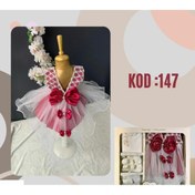 Resim VanilyaShop Kız Bebek 0-6 Ay Elbise -4'lü Mevlüt Set- Papba ,çıtçıtlı Zıbın, Saç Bandı, Dantel 