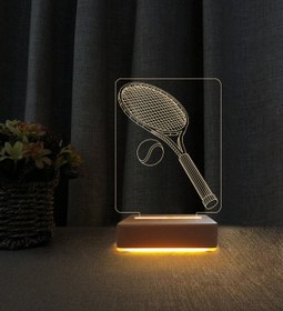 Resim Vipyol Tenis Raketi Lamba 3d Led Masa Lambası Doğum Günü Hediyesi Lamba 