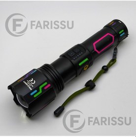 Resim Or-g650 Ultra Güçlü Şarjlı El Feneri 2 Km Menzil, Powerbank Özellikli, Zoomlu Ve Özel Çantalı 200 Watt Siyah 