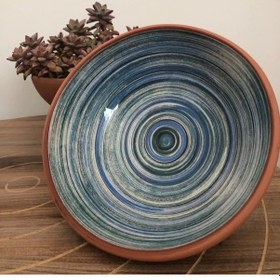 Resim Ayaklı Sunum Kasesi Meyve,sebze,çips,şekerlik Kasesi Mozaik Mav 