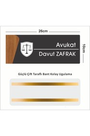 Resim zafrakreklam Ofis -Kapı İsimliği, Yönlendirme levhası (AVUKAT Kişiselleştirilebilir) 26X10Cm Antrasit - CEVİZ 
