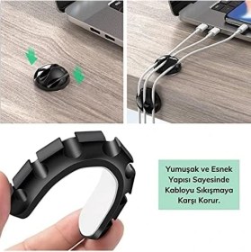 Resim Karokstore Çok Amaçlı Kablo Tutucu Akrilik Güçlü Yapışkanlı Organizer Düzenleyici 16 Parça Set Kolay Kullanımlı 