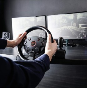 Resim BUFS Profesyonel Yarış Direksiyon Seti 270° Hissiyatlı Pedallı Tak Çalıştır Multifonksiyon Racing Wheel 