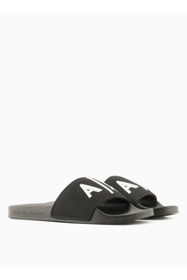 Resim Armani Exchange Siyah-Beyaz Erkek Plaj Terliği XUP001 