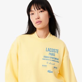 Resim Lacoste Oversized Fit Pleated Kadın Sarı Eşofman Üstü 