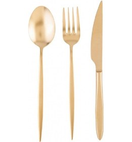 Resim Emsan Ay Işığı 18 Parça Mat Gold 6 Kişilik Çatal Kaşık Bıçak Seti 