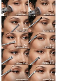 Resim Çok Amaçlı 10'lu Makyaj Fırçası - 10 In 1 Multifunctional Makeup Brush 