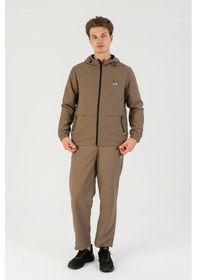Resim Maraton Comfort Erkek Kapüşonlu Tress Lastik Kakao Eşofman Takımı Kahverengi 