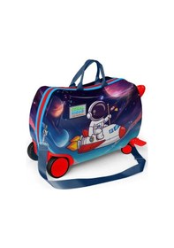Resim Coral High Kids Kırmızı Lacivert Astronot Desenli Otur-çek Çocuk Valizi 16364 Çok Renkli 
