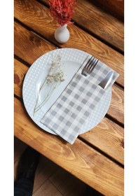 Resim Pötikare Çatal Kaşık Bıçak Kılıfı 2 Lı Gri Masa Servislik 