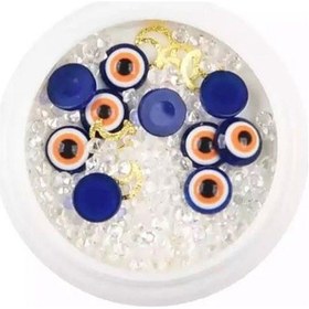 Resim ELLEA NAİL BEYAZ NAZAR BONCUKLU SÜSLEME TAŞ SETİ 