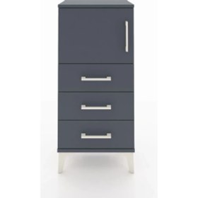 Resim Dienni Arges Komodin Tek Raflı 3 Çekmeceli Tek Kapaklı 44X30X96 Antrasit-Antrasit 