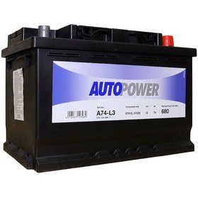 Resim 12V 74 Amper 680A En Autopower Akü Ü.T Aralık 2023 (Varta Akü Üretimi) 