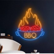 Resim Twins Led Bbq Yazılı Ve Şekilli Yazılı Neon Tabela Çok Renkli Model:model:67053366 Çok Renkli 
