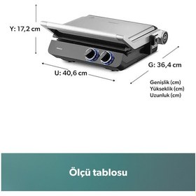 Resim Homend Grilliant 1342h 3 In 1 Inox Gövde Çift Taraflı Xl Döküm Plaka Tost Ve Izgara Makinesi 