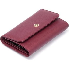 Resim Tergan Bordo Deri Kadın Cüzdan - S1cb00005730-k16 Bordo 