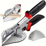 Resim Profesyonel Sınıf [Profesyonel] Çok Fonksiyonlu El Tipi Dikey Kesme Makası - Hassas Açılı Kesimler için Ayarlanabilir 45° ila 135°, Dayanıklı Karbon Çelik ile Cilalı Yüzey, Plastik, PVC, Kalıplama, Süsleme ve Hava Geçirmezlik için İdeal, Değiştirilebilir Bıçaklar Dahil, Hassas Açılı Kesimler | Cilalı Yüzeyli Makaslar | Karbon Çelik Bıçaklar 