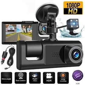 Resim Aoyingnettech Yurt Yönlü 3 Kameralı Araç Dvr Kayıt Cihazı - 1080p Hd İç/dış Kamera 