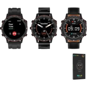 Resim Haino Teko Rw-49 Curved Amoled Ekran Metal Deri Silikon Kordonlu Watch 4 Pro Max Akıllı Saat 