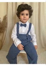 Resim Miababy Papyonlu Fitilli Üçlü Takım İndigo 