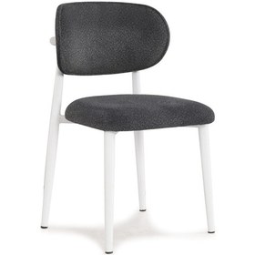 Resim Porto Metal Sandalye Beyaz - Siyah 