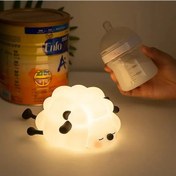 Resim Çocuklar İçin Led Gece Lambası Squishy Yenilik Lamba 3 Seviye Kısılabilir Kreş Sheep-black Siyah 