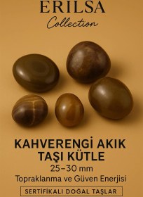 Resim Sertifikalı Kahverengi Akik Taşı Kütle 25 30 Mm Topraklanma Güven 