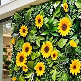 Resim Çit Tasarımlı Gerçekçi Yapay Yeşil Bitki Duvar Paneli, Simüle Edilmiş Milan Plastik Sahte Çim, 3D Canlı Görünümlü Sahte Bitki Duvar Panosu, İç/Dış Mekanlar için Uygun, Partiler, Bahçeler, Avlular, Balkonlar, Evler, Ofisler, Düğünler, Alışveriş Merkezleri, Mağaza Dekorasyonları vb., Noel ve Yıl Boyu Süsleme için Arka Plan Yeşil Duvarlar, Canlı Çiçek Vurguları, Zengin Dokusu Detaylar 