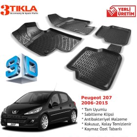 Resim Peugeot 207 2006-2015 Premium 3D Havuzlu Paspas Seti 