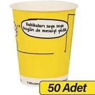 Resim Ofix Karton Bardak Özel Baskılı 7 oz 180 ml 50 Adet - Sarı 