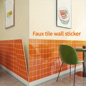 Resim 11 adet Kendinden Yapışkanlı Fayans Duvar Stickerı - Siyah ve Beyaz Çizgili Desen, Su Geçirmez ve Yağ Dirençli, Kolay Soyma ve Yapıştırma Kurulumu, Modern Tarz Mutfak, Banyo ve Ev Dekorasyonu için, Banyo Duvar Stickerları, Modern Duvar Kağıdı, Parlak Bitiş, Dekoratif/Yapışkan Duvar Stickerları, Büyük Kendinden Yapışkanlı Duvar Dövmesi, Duvar Kağıdı, Kendinden Yapışkanlı Kapı Stickerları, Ev Dekorasyonu için Duvar Dekorasyonu 