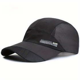 Resim 1 adet Erkek Hafif Güneş Koruma Beyzbol Şapkası, İlkbahar ve Yaz için, Nefes Alabilen Polyester, Ayarlanabilir Askılı, Şık Şehir Tasarımı, Kamp ve Açık Hava Aktiviteleri için, Kamp Aksesuarları 