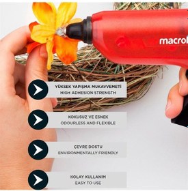 Resim Macrofix 1 Kg Kalın Mum Silikon Çubuk 11.2 X 300mm 