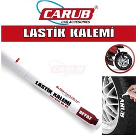 Resim Carub Oto Lastik Yazma Kalemi Beyaz 