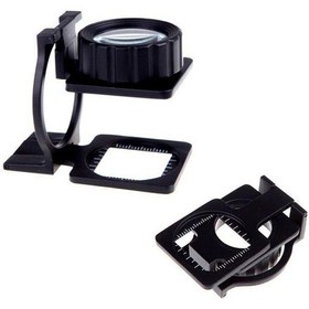 Resim 15X Lüp Kumaş Büyüteç Optik Cam Lens Ölçekli Metal Siyah Renk Üç 