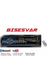 Resim Bisesvar Oto Teyp Usb/sd/radıo/fm/bass/aux/rca/tf/mp3/wma Bluetoothlu Kumandalı Oto Teyp Bısesvar BSV-3030 