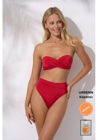 Resim Pierre Cardin Düğüm Detaylı Yüksek Bel Dolgulu Straplez -urrenn Kapatıcı - 2025 Yeni Sezon Bikini Takımı Çok Renkli 