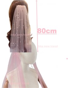 Resim bbays new trend 80cm Gelin Duvak,inci kumaş Gelinlik duvağı,İncili Gelin Duvak,İnci Duvak,Gelin Boncuk Duvak 80x150 