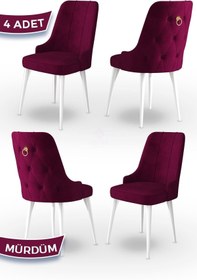 Resim Canisa Enoa Serisi, Ceviz Gürgen Ayaklı Sandalye, 4 Adet Cappucino Sandalye, 1.sınıf Babyface Kumaş 